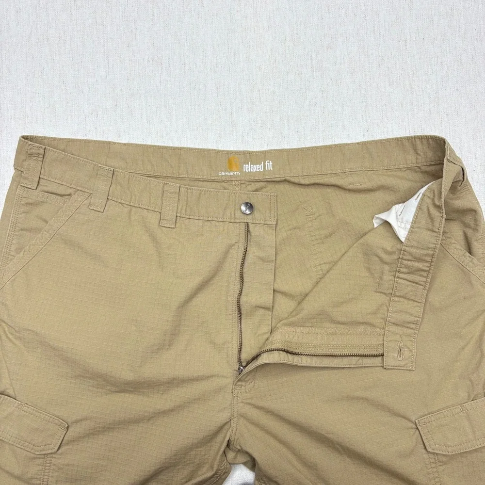 Carhartt Force Broxton Cargo Shorts Mens 48 Tan Khaki Ripstop Relaxed Fit 11